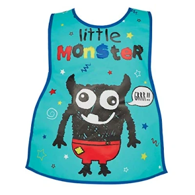 Image of Cooksmart Kids British Designed PEVA Apron Aprons For Cooking, Arts &amp; Crafts or Other Hobbies Childrens Baking, Cleaning Little Monster