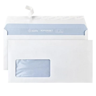 Image of Netuno 50 White envelopes with Window DL 4.33x8.66 inches Long Business Left Peel &amp; Seal Premium Letter mailing