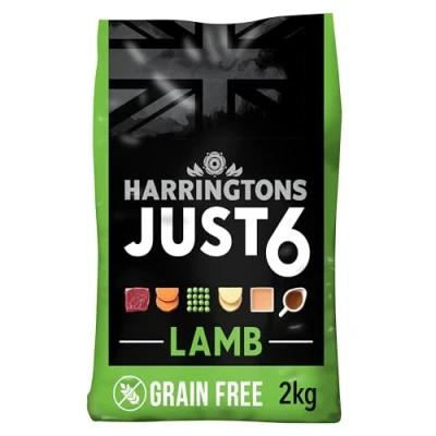 Image of Harringtons Just 6 Complete Grain Free Hypoallergenic Lamb &amp; Veg Dry Adult Dog Food 2kg (Pack of 4) With Added Fresh Baked Bites
