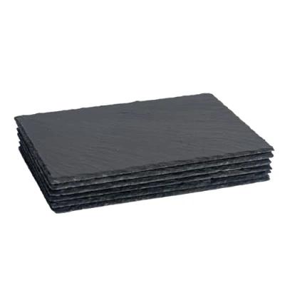 Image of 6x 30cm x 20cm Rectangle Slate Placemats By Argon Tableware