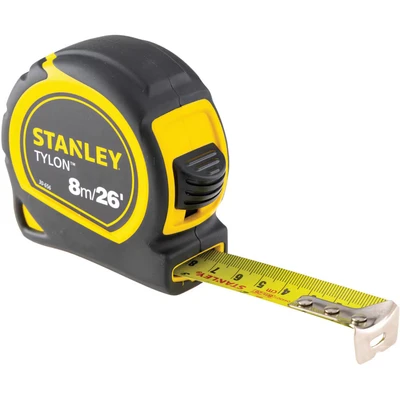 Image of (Pack of 2) Stanley Tylon 8M Pocket Tape Measure Metric And Imperial 30 656 26ft