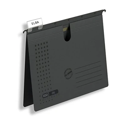 Image of Elba Chic Ultimate 85741AZ Suspension File Folder Thumb Hole Loose Leaf System Pack of 25 Anthracite Ultimate®, Commercial Filing Charcoal