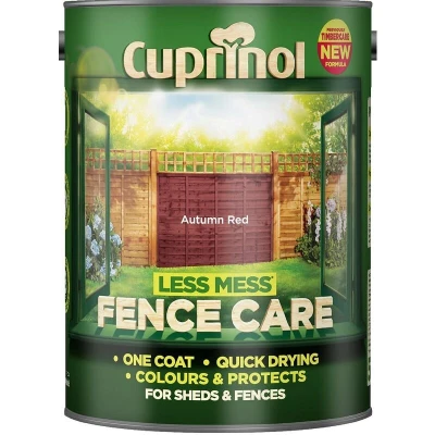 Image of Cuprinol 5191665 Less Mess Fence Care Exterior Woodcare, Autumn Red
