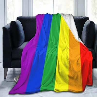 Image of Helves Pride Month Lgbtq Gay Ally Blanket Fleece Throw Soft Flannel Decor For Couch Sofa Gifts 50&quot;X40&quot;