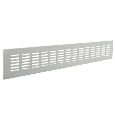 Image of The Ventilation gf386al y Rectangular Grill Recessed, Anodised Aluminium, 380 x 60 mm, Grey