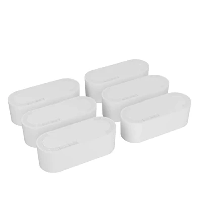 Image of D Line Cable Tidy Box 6 Pack, Hide &amp; Conceal Extension Blocks, Management Solution, TV Wire Tidy, Made from Electrically Safe ABS Material 325mm (L) x 125mm (W) 115mm (H) Small, White