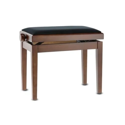 Image of GEWA piano bench Deluxe, solid wood, height adjustable matt walnut