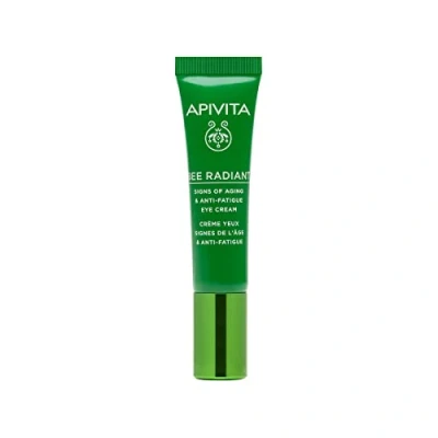 Image of Apivita Bee Radiant Signs of Aging &amp; Anti Fatigue Eye Cream 15ml Antiaging Brightening with Propolis, White Peony Jasmine Reduces Wrinkles Around Eyes, Dark Circles