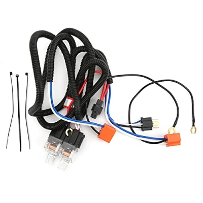Image of 1Set H4 Relay Harness, Headlight Harness Wiring Kit, DC 12V 80A PE Waterproof Cord Kit Headlamp Brightener, High Heat Resistance without Hardening