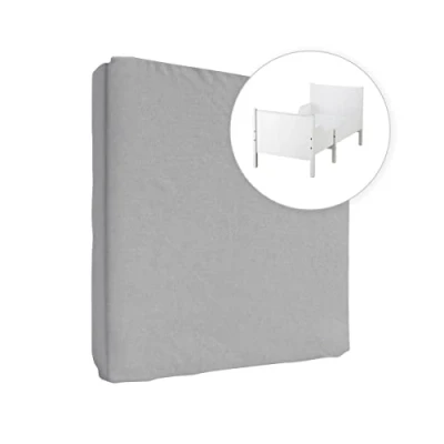 Image of Jersey 100% Cotton Fitted Sheet for 160 x 80 cm Extendable Toddler Junior Bed Mattress (Grey)