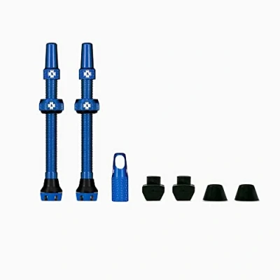 Image of Muc Off Blue Tubeless Presta Valves, 44mm Premium No Leak Bicycle Valves With Integrated Valve Core Removal Tool