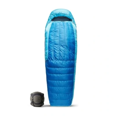 Image of Sea to Summit Trek Down Sleeping Bag Regular( 9C) Mummy Shaped Full Length 650+ Loft Ultra Dry 2 Season Zip Coupling For All Outdoor Activities Blue 1436g