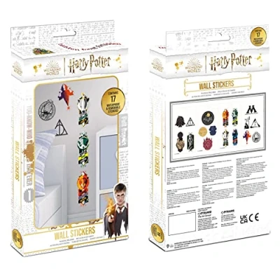 Image of Harry Potter Set of 17 Wall Stickers for Bedrooms Official Merchandise