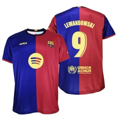 Image of Futbol Club Barcelona Lewandowski 9 Home Kit 24/25 Season Official Replica with Licence Adult, blue and red, L