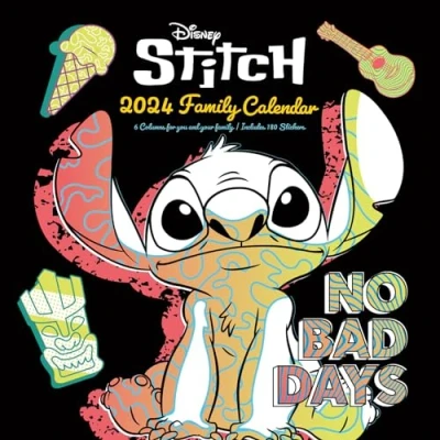 Image of Lilo and Stitch Calendar 2024 Month to a View Family Planner 30cm x Official Merchandise