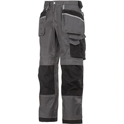 Image of Snickers Craftsmen Holster Pockets Trousers, DuraTwill Muted Black/Black Waist 33&quot; Inside leg 30&quot;