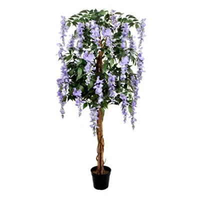 Image of GreenBrokers Premium Artificial Wisteria 150cm/5ft Potted Plant, Lilac Tree 5ft, 150cm