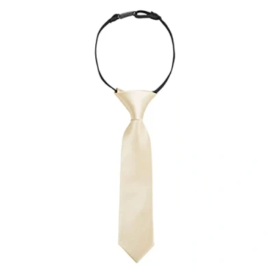 Image of DQT Plain Satin Pre Tied Elasticated Adjustable Neck Tie for Boys 0 2 Years Old Champagne