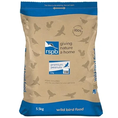 Image of RSPB Peanuts for Wild Birds, Bird Food Small High Energy Food, Rich in Protein and Fat, Free from Aflatoxin, Made the UK, Suitable Year Round Feeding (5.5kg)