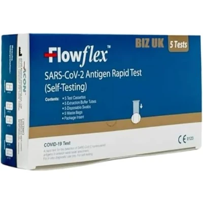 Image of Flowflex Lateral Test Kit Covid 19 For Self Care SARS CoV 2 Antigen Home Testing Rapid In 15 Minute 5 Pack