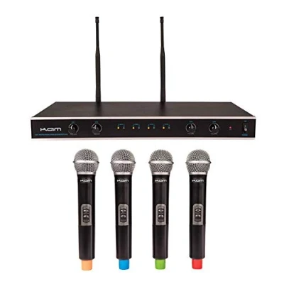 Image of Kam Quartet ECO Wireless Microphone System 4 Handheld Mics Karaoke DJ