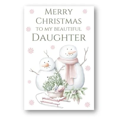 Image of Second Ave Daughter Snowmen Christmas Xmas Holiday Festive Greetings Card