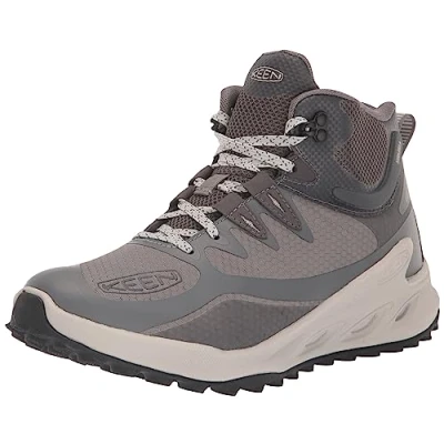 Image of KEEN Women&#039;s Zionic Mid Height Waterproof All Terrain Hiking Boots, Steel Grey/Magnet, 8