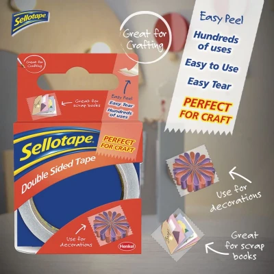 Image of Sellotape Double Sided Tape 25mmx33m (6 Pack) 1447052