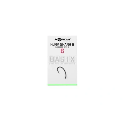 Image of Korda Basix Kurv Shank Hook Barbless Carp Fishing Hooks Pack Of 10 (6)