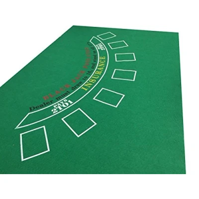 Image of SSTN BJ 1 GREEN BLACKJACK BLACK JACK CASINO FELT BAIZE LAYOUT