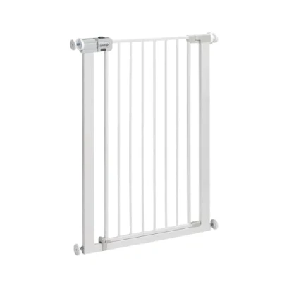 Image of Safety 1st Easy Close Extra Tall Gate, Pressure Fit gate for Toddlers and Dog, 91 cm high, widths 73 80 extendable up to 94 with extensions sold separately, in Metal, Colour white