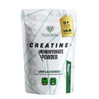 Image of Creatine Monohydrate Powder After or Pre Workout 500 Grams 166 Servings Gym Supplement for Men &amp; Women Vegan Gluten Free Tasteless Increase Physical Performance and Muscle Strength Scoop Included
