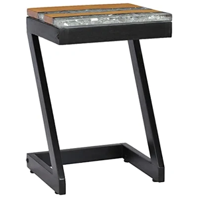 Image of vidaXL Coffee Table Solid Teak and Mango Wood with Z leg Design Polyresin Decoration, Fully Handmade