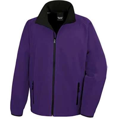 Image of Result Men&#039;s Core Printable Soft Shell Jacket, Purple (Pur/blk), XXXX Large(Size:4XL)