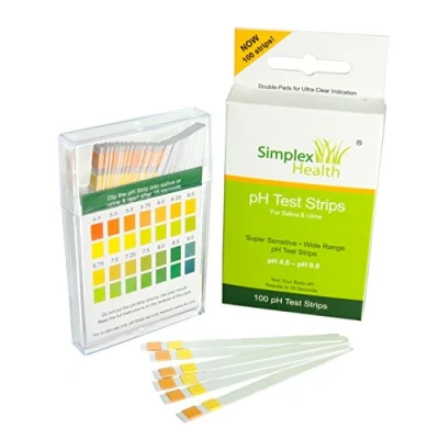 Image of Simplex Health pH Test Strips for Urine and Saliva (100 Strips)
