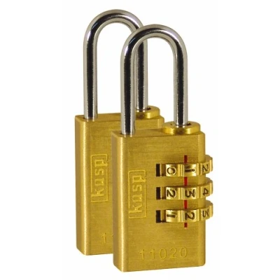 Image of Kasp Brass Combination Padlock 20mm Twin