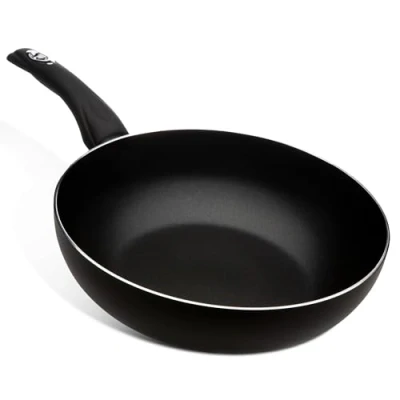 Image of Premium 28cm Deep Wok Induction, Dishwasher Safe, Non Stick, Easy to Clean PFOA Free, 4mm Thick Hanging Hook, Suitable for Multiple Hobs Soft Touch Handle with Flame Retardant Technology