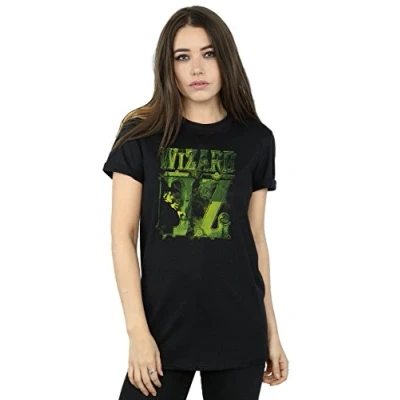 Image of Wizard of Oz The Women&#039;s Wicked Witch Flying Boyfriend Fit T Shirt Large Black