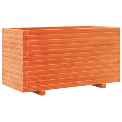 Image of vidaXL Garden Planter Wax Brown 90x40x49.5 cm Solid Wood Pine