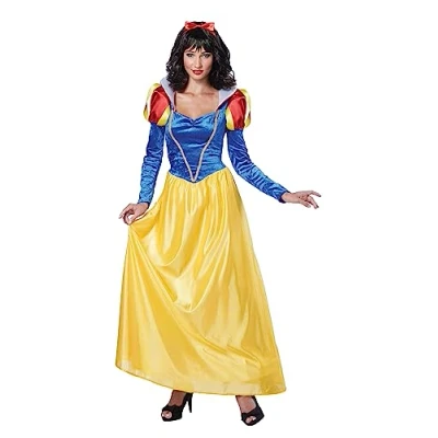 Image of California Costumes 00961 Blue/Yellow Small Snow White Adult sized Costume, Solid, Multicoloured, S