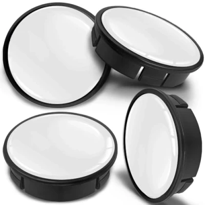Image of SkinoEu Set of 4 x 60 mm Universal White Alloy Wheel Hub Caps,Wheel Centre Caps for Rims, CX 70