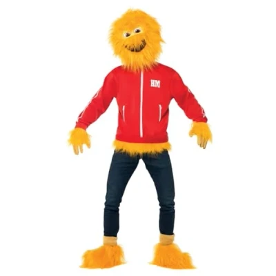Image of Honey Monster Costume Adults,Yellow Furry Jumpsuit &amp; Character Hood, Iconic Nostalgic Look for Parties, Perfect Retro Themed Events, Fancy Dress Occasions, and Celebrations