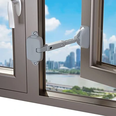 Image of EUDEMON 1 Pack Childproof Window Restrictor for Aluminum, Wooden, Metal Frames, Baby Safety UPVC Lock, Locks Toddlers &amp; Pets, Easy to Install (Grey)