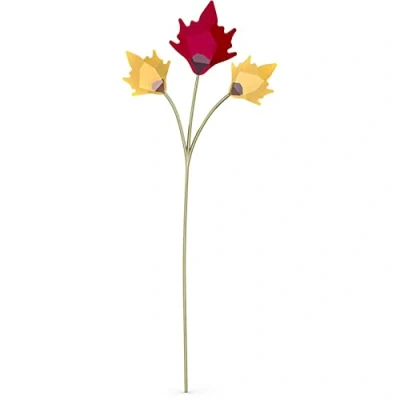 Image of Swarovski Autumn Leaves Single Flower, Coloured Crystals with Champagne Gold Tone Plating, from the Garden Tales Collection