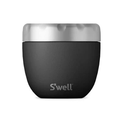 Image of S&#039;well 12820 B19 42810EU S’Well Onyx Eats 2 in 1 Food Bowl, Stainless Steel, 21.5 Ounces, Black