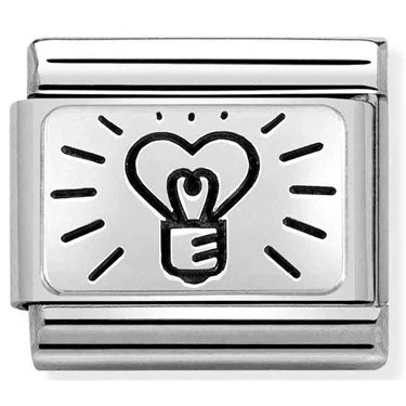 Image of Nomination Silver Lightbulb Heart Charm