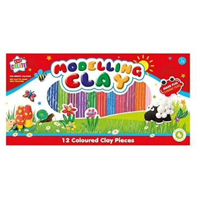 Image of Kids Create Modelling Clay 12 Coloured Pieces Art Craft Set Crafting Dough 3+