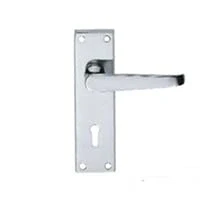 Image of EUROART JOVIAN Straight Lever Lock Door Handles in Satin Chrome Plating Finish &amp; Dimensions 121MM X 40MM 150MM