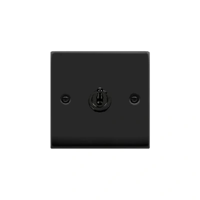 Image of Click Deco 1 Gang 2 Way 10AX Toggle Switch Matt Black