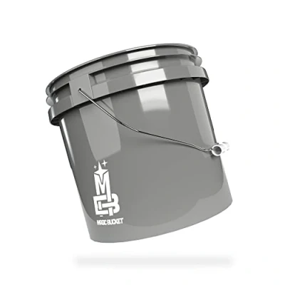 Image of MAGIC Bucket Wash for Car Hand Grey 3.5 US Gallons Approx. 13 Litres Compatible with Grit Guard, Detail Guardz Dirt Lock, Chemical Guys Trap, Gamma Lids